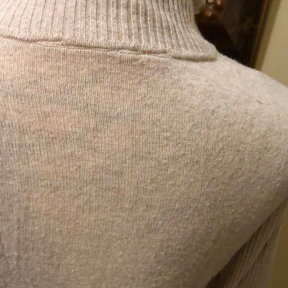 💛 Tory Burch soft wool cashmere blend ribbed partial zipper logo pull tunic - Picture 5 of 12